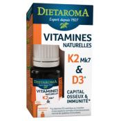 Vitamines naturelles K2 mk7 et D3 Dietaroma